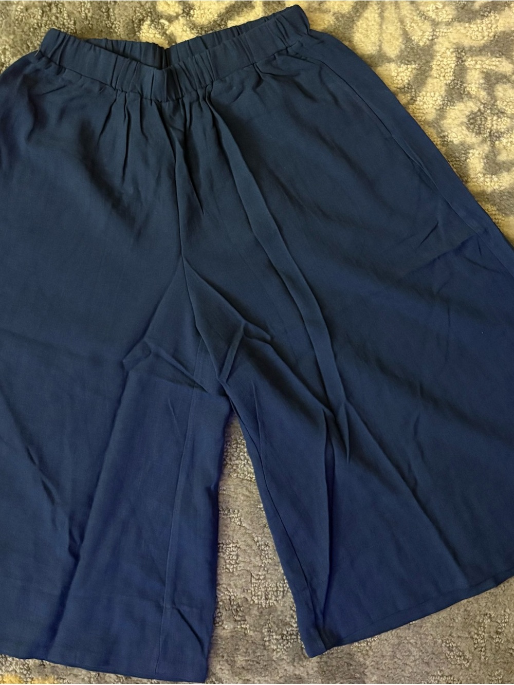 HALARA Navy Wide-Leg Pull-On Pants
